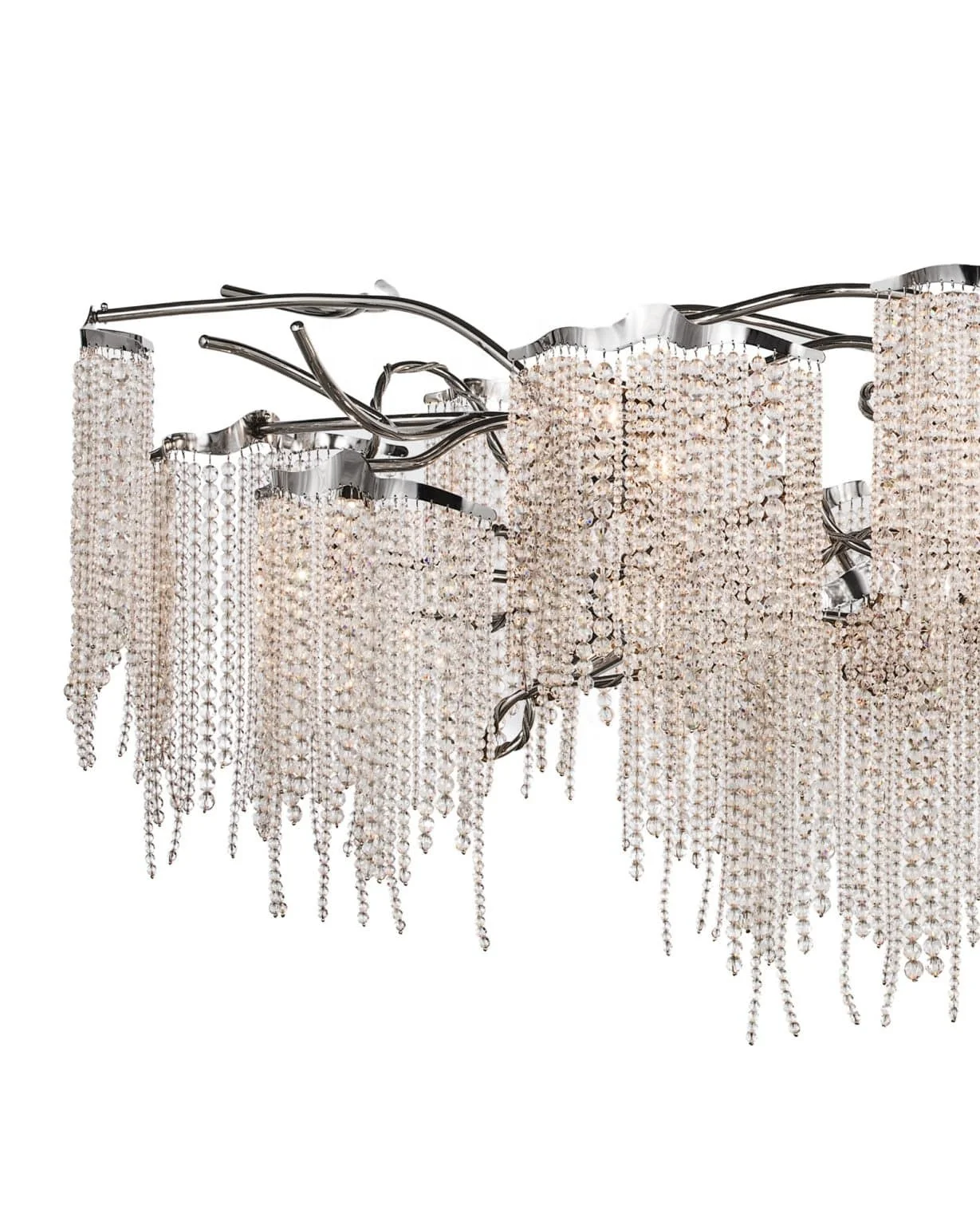 JYLIGHTING Customized Design LED Ceiling Hanging Chandelier Vintage Glass Copper Crystal Beads Pendant Light for Hotel Villa