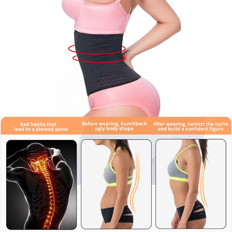 Waist Trainer for Women Latex Underbust Waist Cincher Corset Sport Girdle Hourglass Body Shaper Slimming Modeling Strap Belt