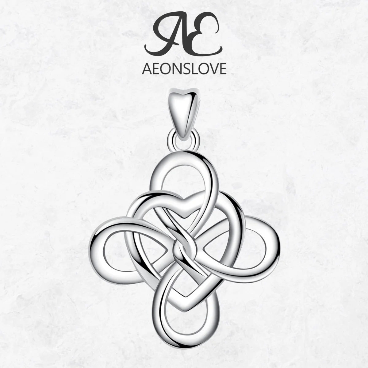 AEONSLOVE 925 Sterling Silver Witch Knot Necklace Celtic Knot Heart Pendant Pagan Wiccan Jewelry Spiritual Gift for Women Man