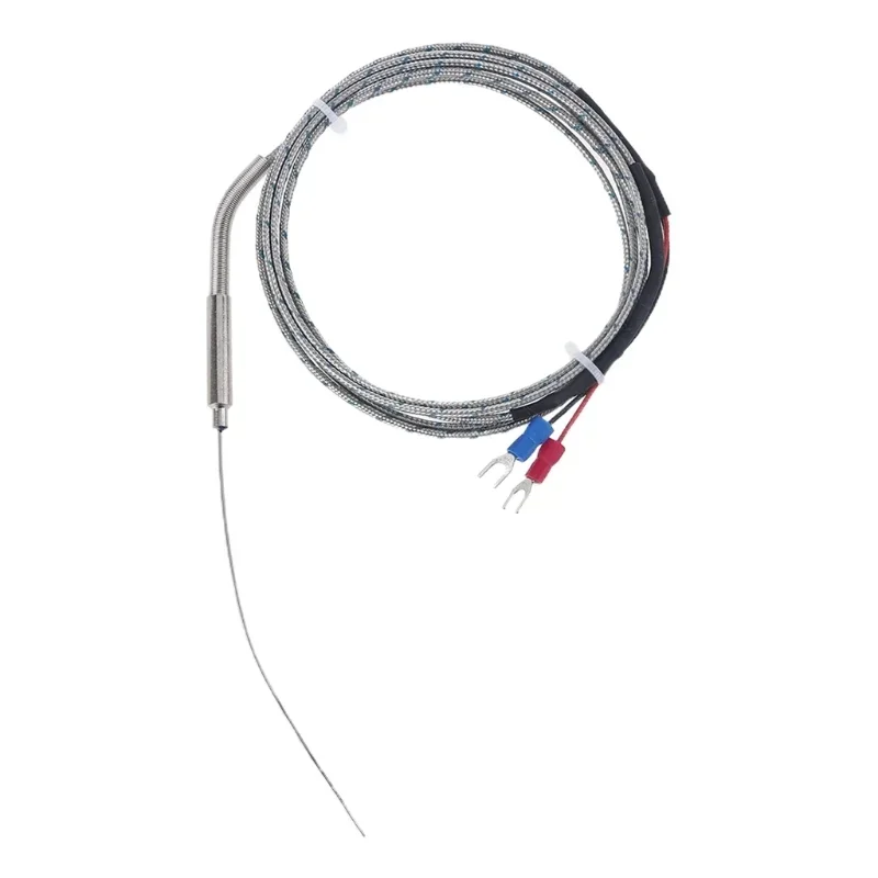 K-Type Thermocouple with 1mm 100mm Probe Temperature Sensors 1M/3.28FT Cable 2 Wire Temperarure Controller Durable