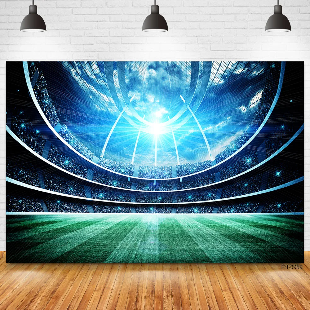 Grassland Soccer Football Field Stadium Boy Photophone Photography Backgrounds Professional Photocall Backdrops For Photo Studio