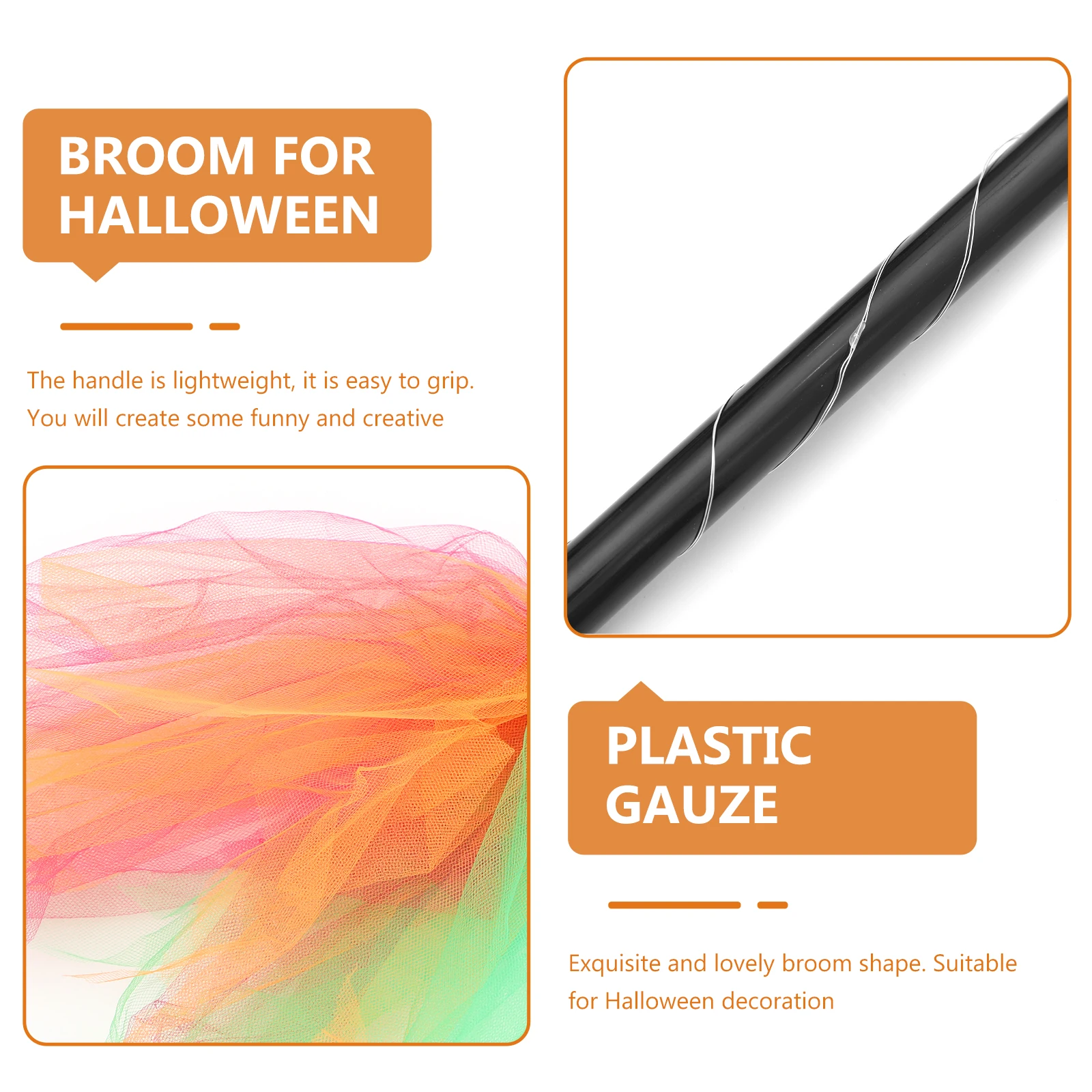 

1pc Halloween Led Light Broom Witch Broomstick Prop For Cosplay Party Decoration Colorful Glow Broom For Halloween Masquerade