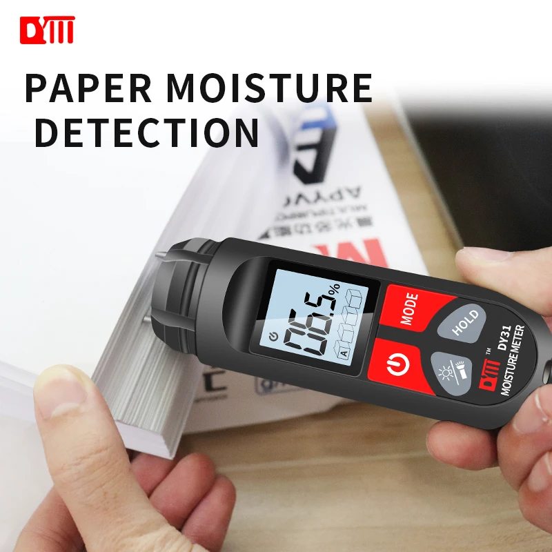 Imagem -03 - Digital Madeira Umidade Medidor Umidade Tester Água Conteúdo Higrômetro Madeira Umidade Detector Grande Display Lcd Dy31