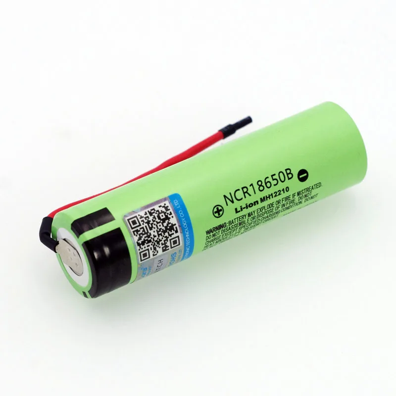 Liitokala Mới Ban Đầu NCR18650B 3.7 V 3400MAh Pin Sạc Li-ion 18650 Hàn Silica Gel Cáp DIY