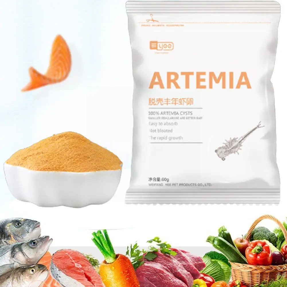 50g/bag Aquarium Fish Food Artemia Shelling Eggs Brine Shrimp Shelling Eggfood For Feeding Baby Fishes High Protein W2D6