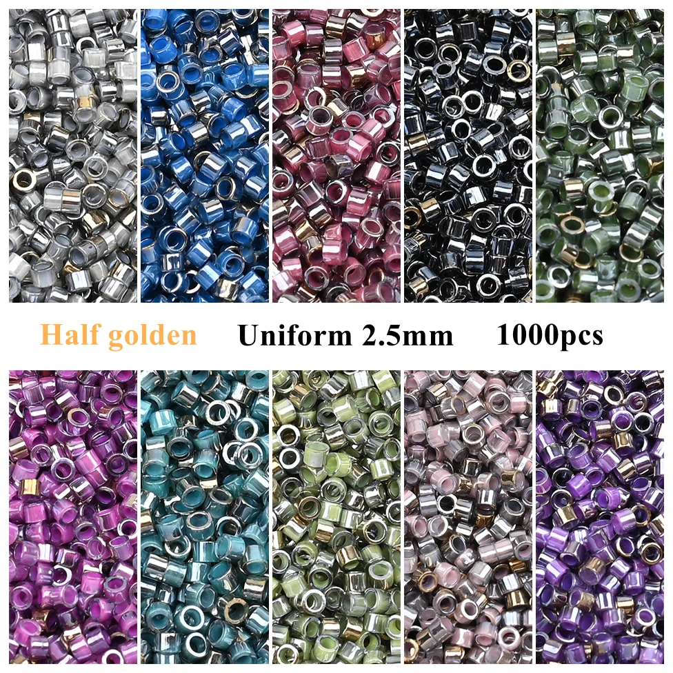 Perles de rocaille plaquées or pour bricolage, accessoires de bijoux, matériaux de bricolage faits à la main, collier et bracelet, antiquité