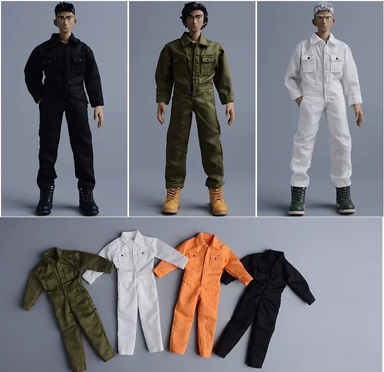 

1/12 Scale Workwear Jumpsuit Model for 6'' VTOYS