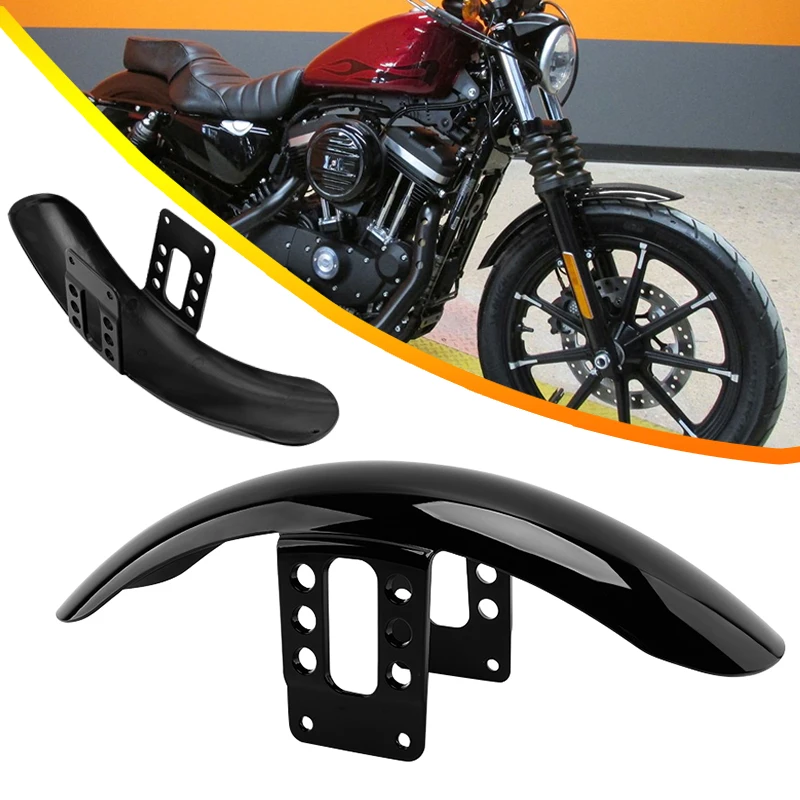 

Gloss Black Motorcycle Accessories Front Fender Mudguard Splash Guard Cover ABS For Harley Sportster XL 883 XL1200 48 72 1988-UP