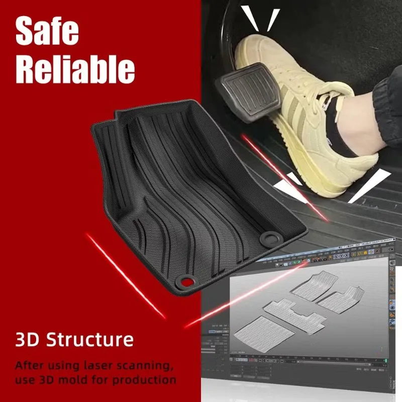 Floor Mat for Toyota C-Hr 2023 TPE All-Weather Waterproof Car Mats Easy Clean Accessory