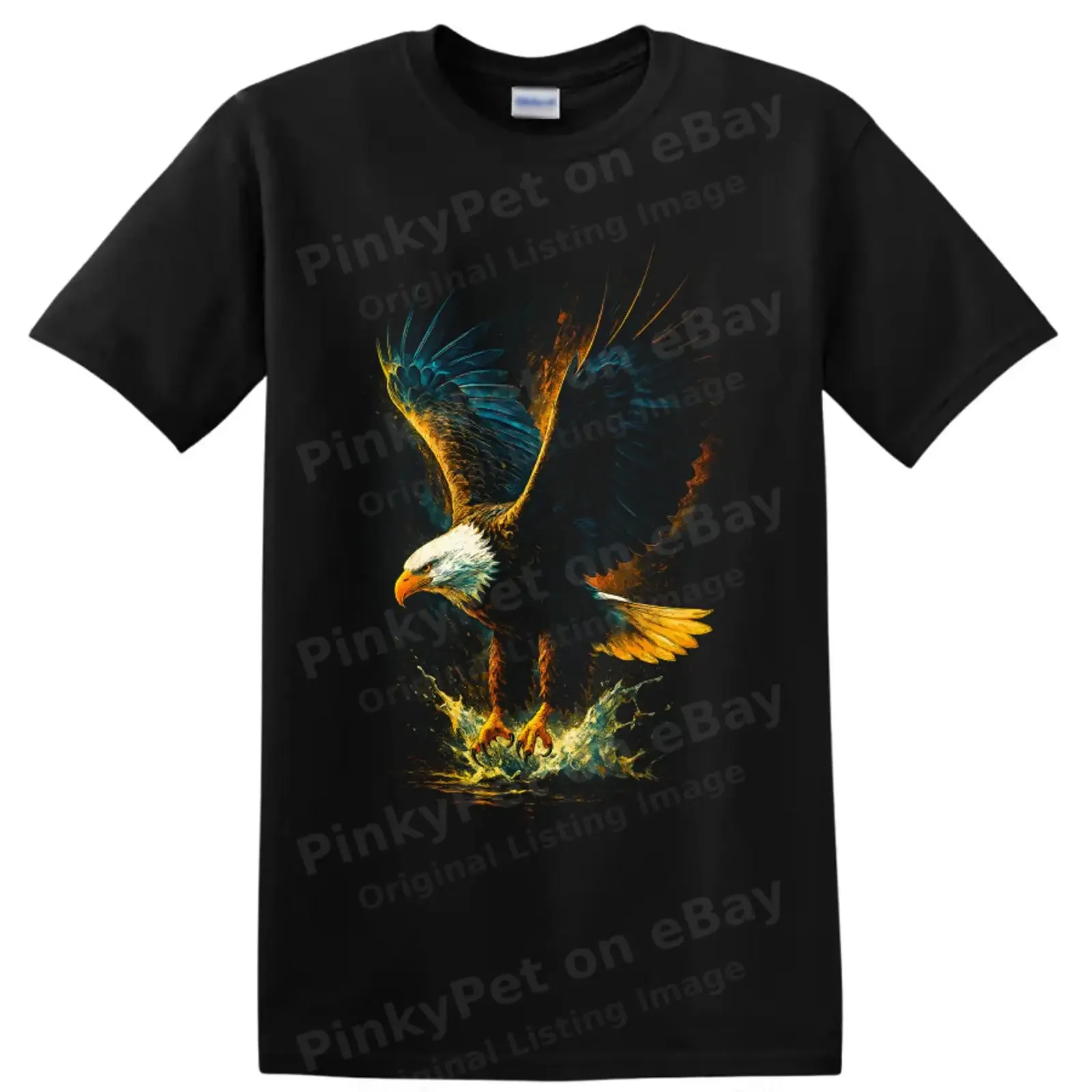 Bald Eagle T Shirt Majestic Soaring Bird Wildlife Art Nature vintage Washed homme streetwear Stretched Unisex Breathable