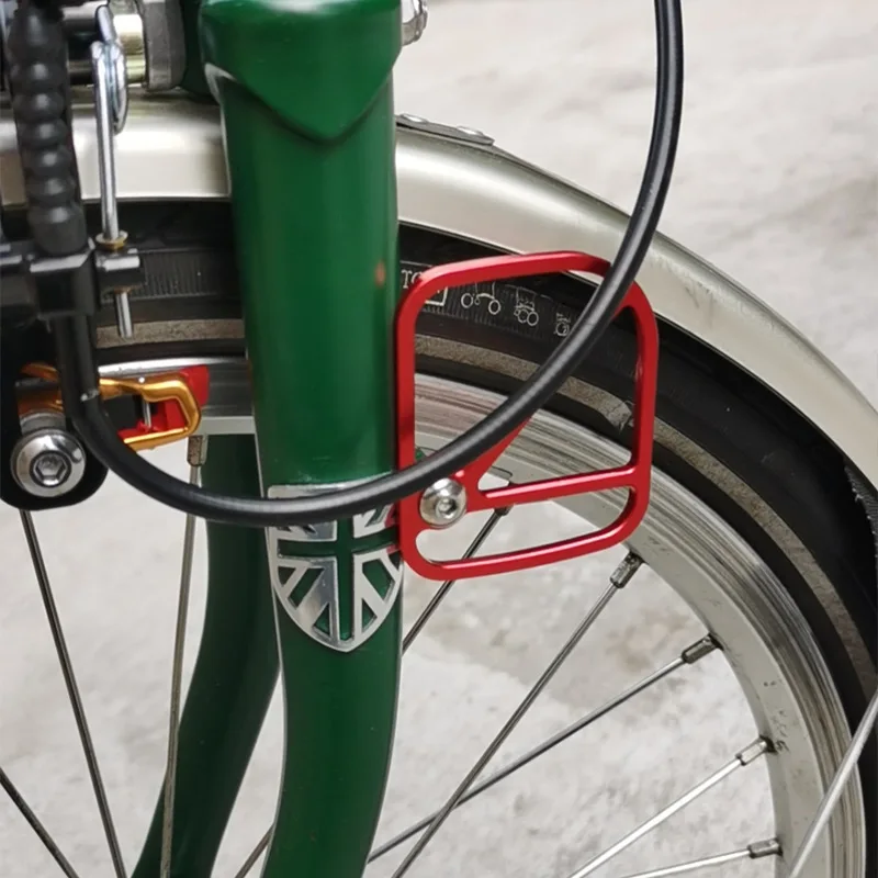 

For Brompton Folding Bicycle Front Cable Guard Wire Blocking Board All Aluminum Alloy Front Fork Protection Board With Screws