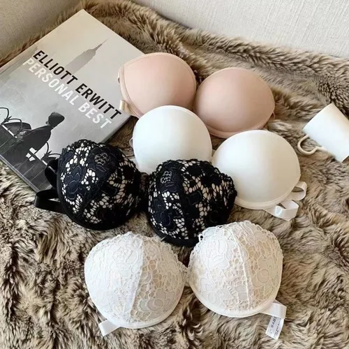 Imagen 2 del producto Sujetadores de encaje sin tirantes para mujer, lencería Sexy, Bralette Invisible sin espalda, ropa interior push-up de copa 1/2, sujetadores sin espalda para niña