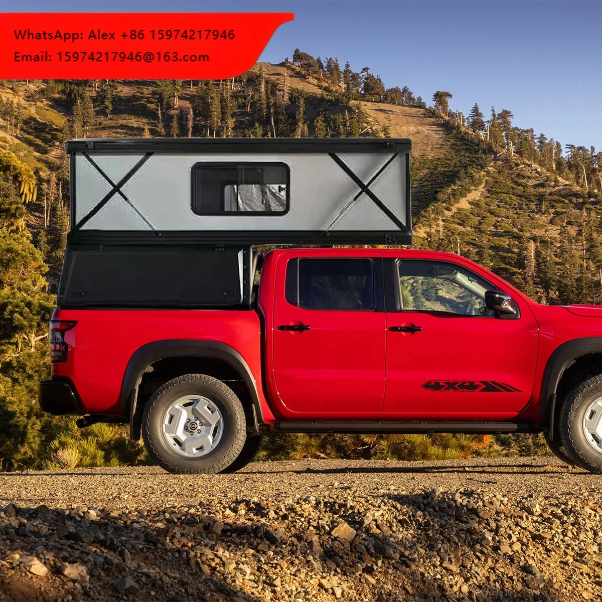 2 Person Pop Roof Top Bakkie Car Rooftop Tent Waterproof Aluminum Foldable Hard Top Canopy Tent For Pickup Truck Offroad Camper