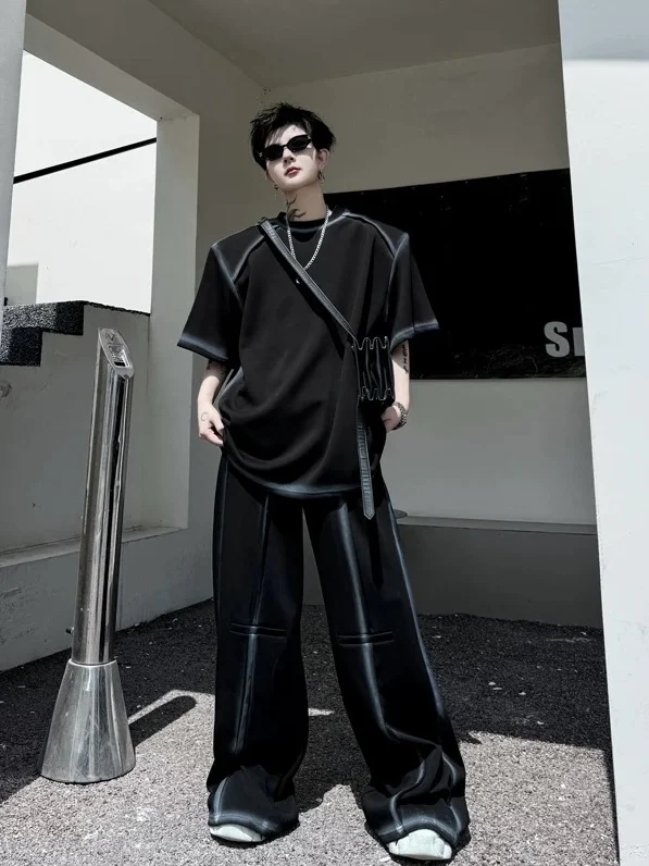 

Мужской комплект из двух предметов Cool St Faion, повседневная одежда для мальчиков-подростков, летние брюки ort Sve, длинные брюки Sli Haome Look