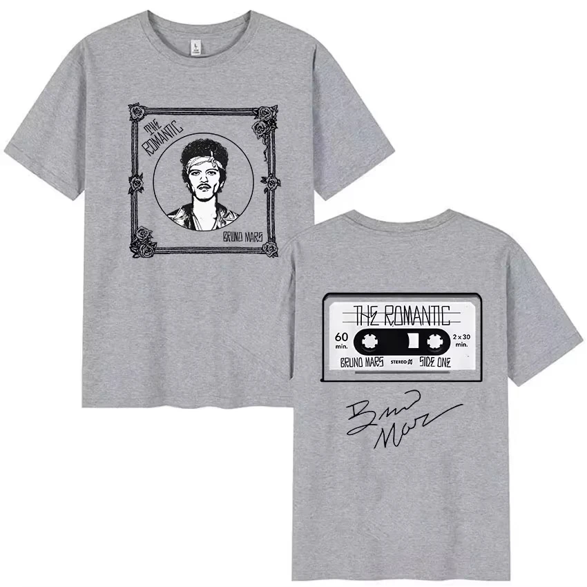 Bruno Mars The Romantic Tour 2026 T-Shirt Herren Casual Fashion Kurzarm T-Shirts Mann Vintage Hip Hop Kleidung T-Shirt – Detail 6