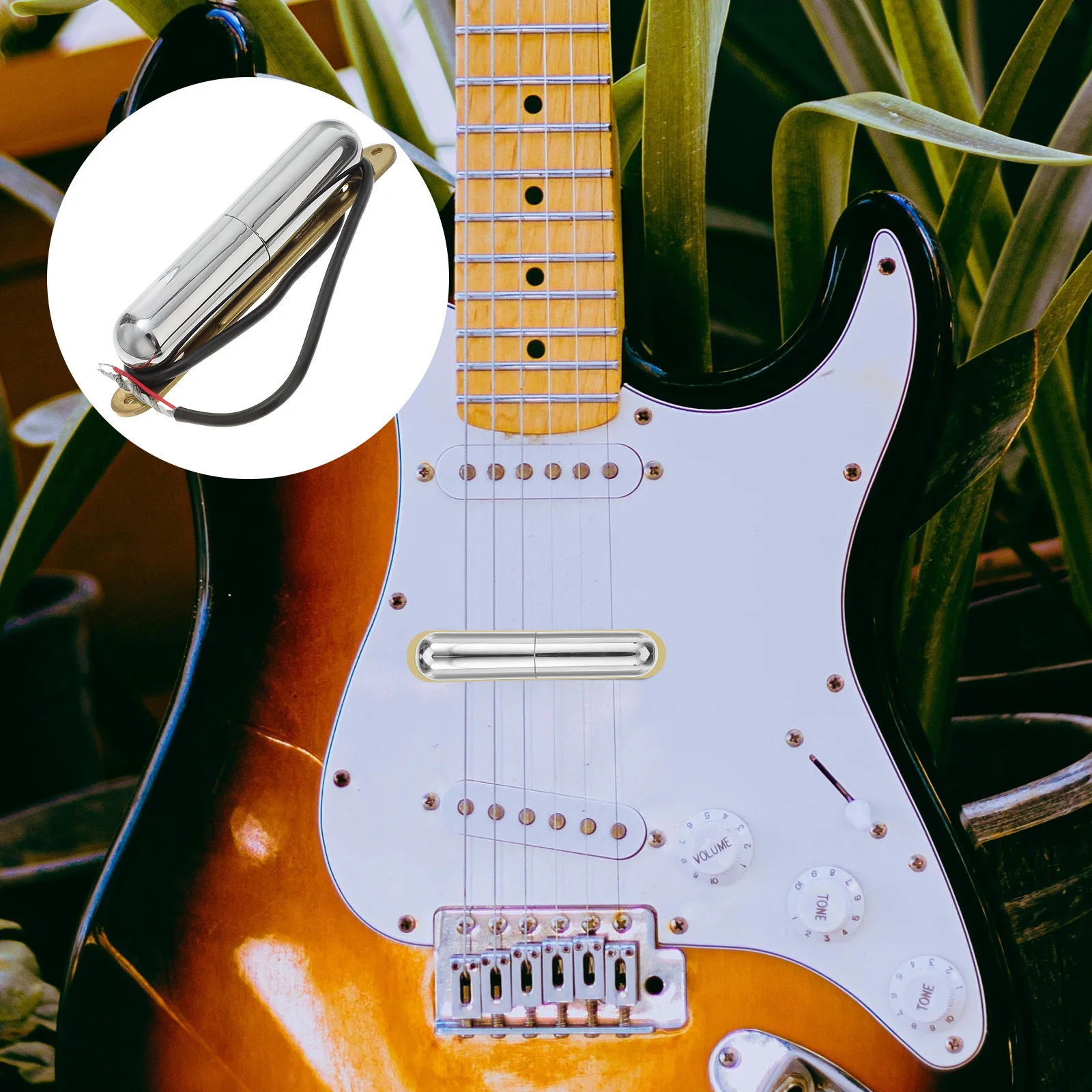 

Chrome Plated Lipstick Tube Pickup Alnico Single Coil For Electric Guitar Bass Diy Instrument Upgrade