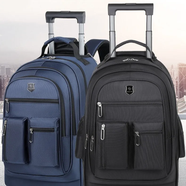 oxford-fabric-luggage-bag-pure-color-large-capacity-business-commuter-backpack-wheels-bag-travel-bag-with-ordinary-password-lock