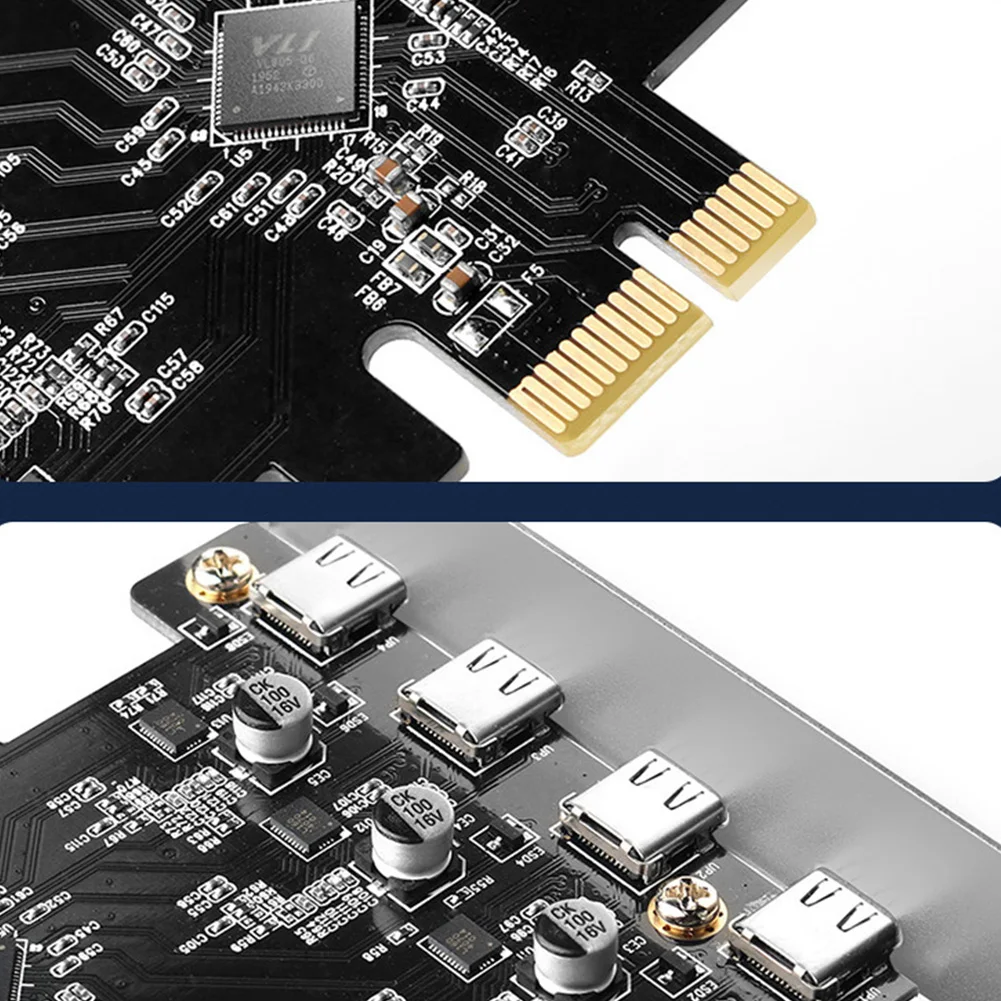 Tarjeta de expansión KC019 de 7 puertos PCIE a USB 3,1 tipo C, 5gbps, PCI Express X4/X8/X16, adaptador de corriente SATA de 15 Pines, elevador Pcie