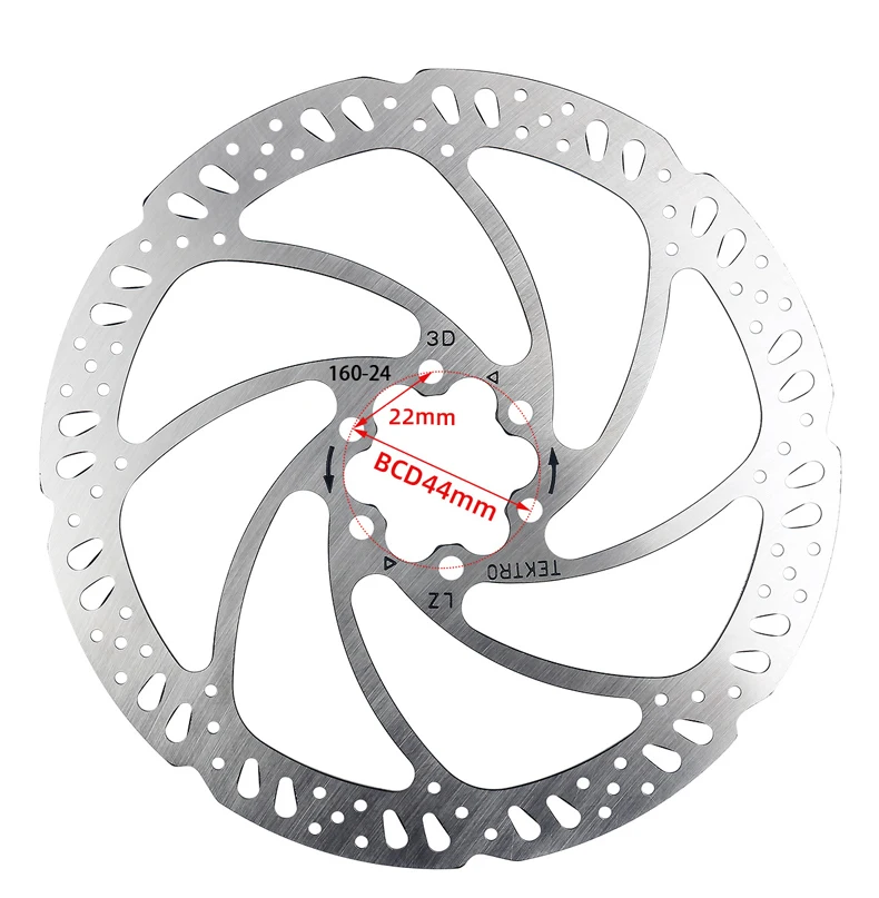 TEKTRO Bike Brake Rotor 160mm Mountain Bicycle Hydraulic MTB Disc Brake Rotor 6 Bolt