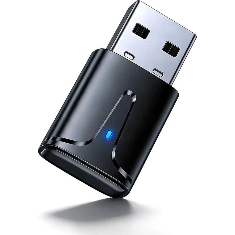 USB Bluetooth 5.3 Dongle Wireless Audio Receiver for PC Desktop Headset Speaker Mouse Keyboard, Compatible with Windows11/10/8.1