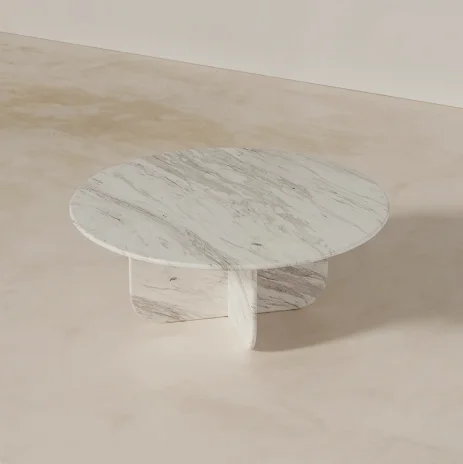 Extendable and Convertible Side Table  Modern White Marble Console Table for Home Office As a Designer Coffee Table