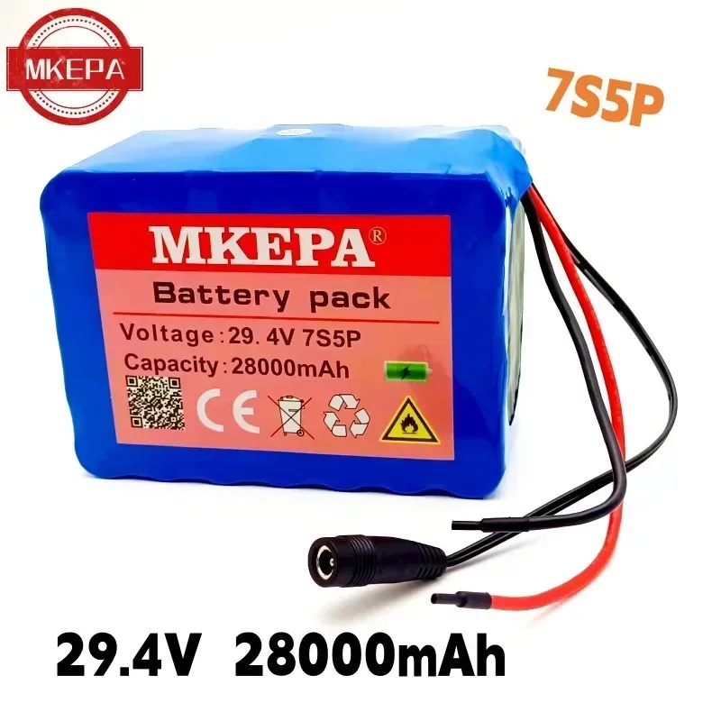 Mkepa-電動自転車用リチウムイオン電池,7s5p,18650, 29.4v,28000mah,カスタマイズ可能