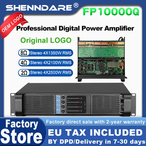Imagen 1 del producto Amplificador de potencia digital profesional LOGO FP10000Q Amplificador 4x1350W, 4 canales, 10000 vatios, FP14000 2x2350W, amplificador de subwoofer para DJ, amplificador de altavoces de matriz lineal de clase TD.