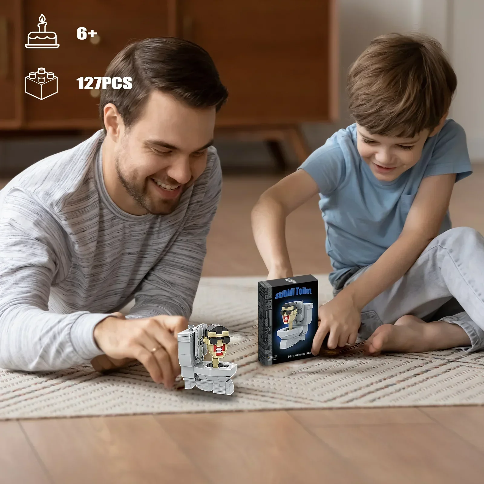 مجموعة مكعبات بناء شاشة Skibidi Toilet Man Vs - لعبة رجل الصوت والكاميرا للأطفال ومحبي الألعاب 127/263 قطعة #1