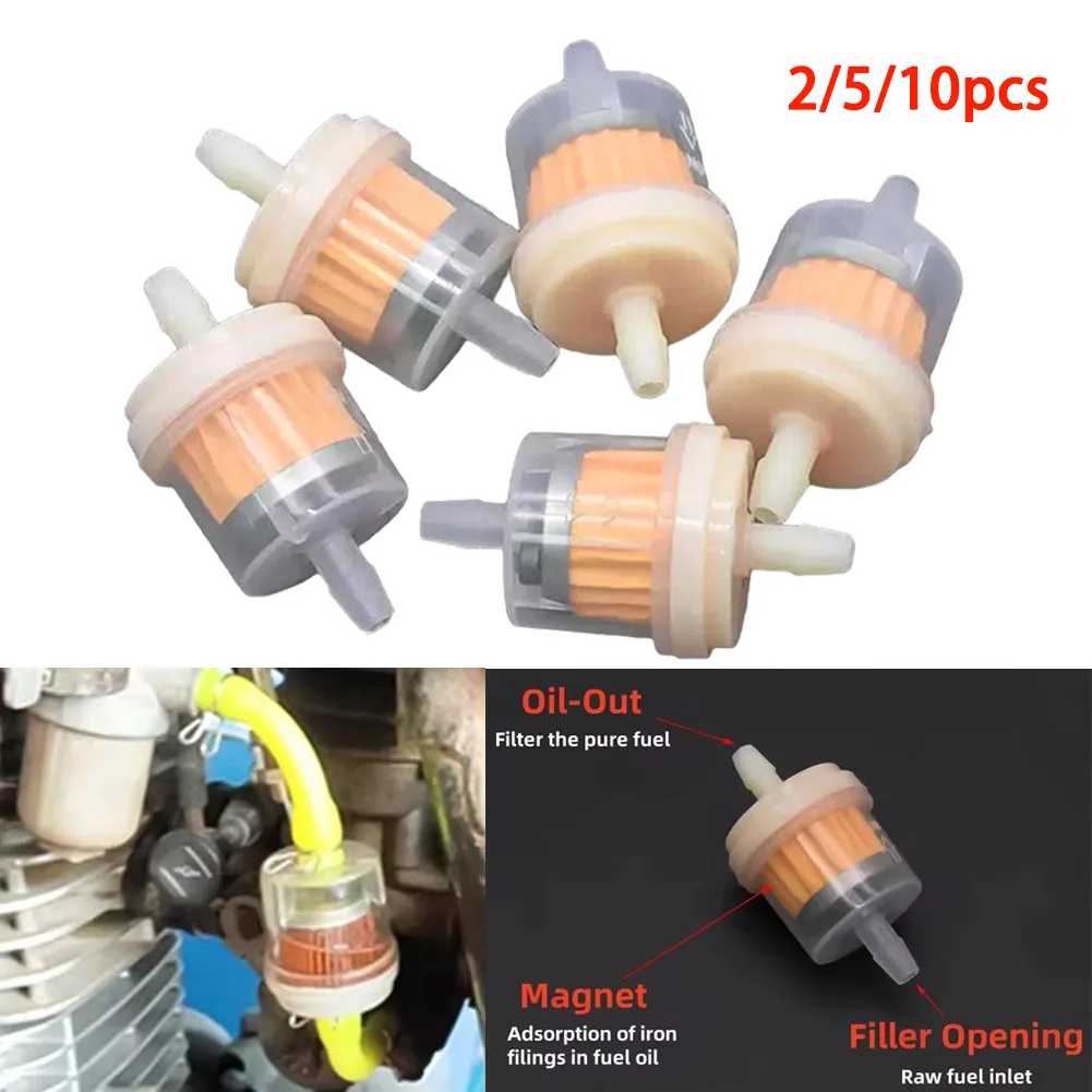 2/5/10pcs Motorcycle Fuel Filter Engine Inline Carb Gas Oline Oil Filter For Motorcycle Gas Oline Moped Scooter Dirt Bike