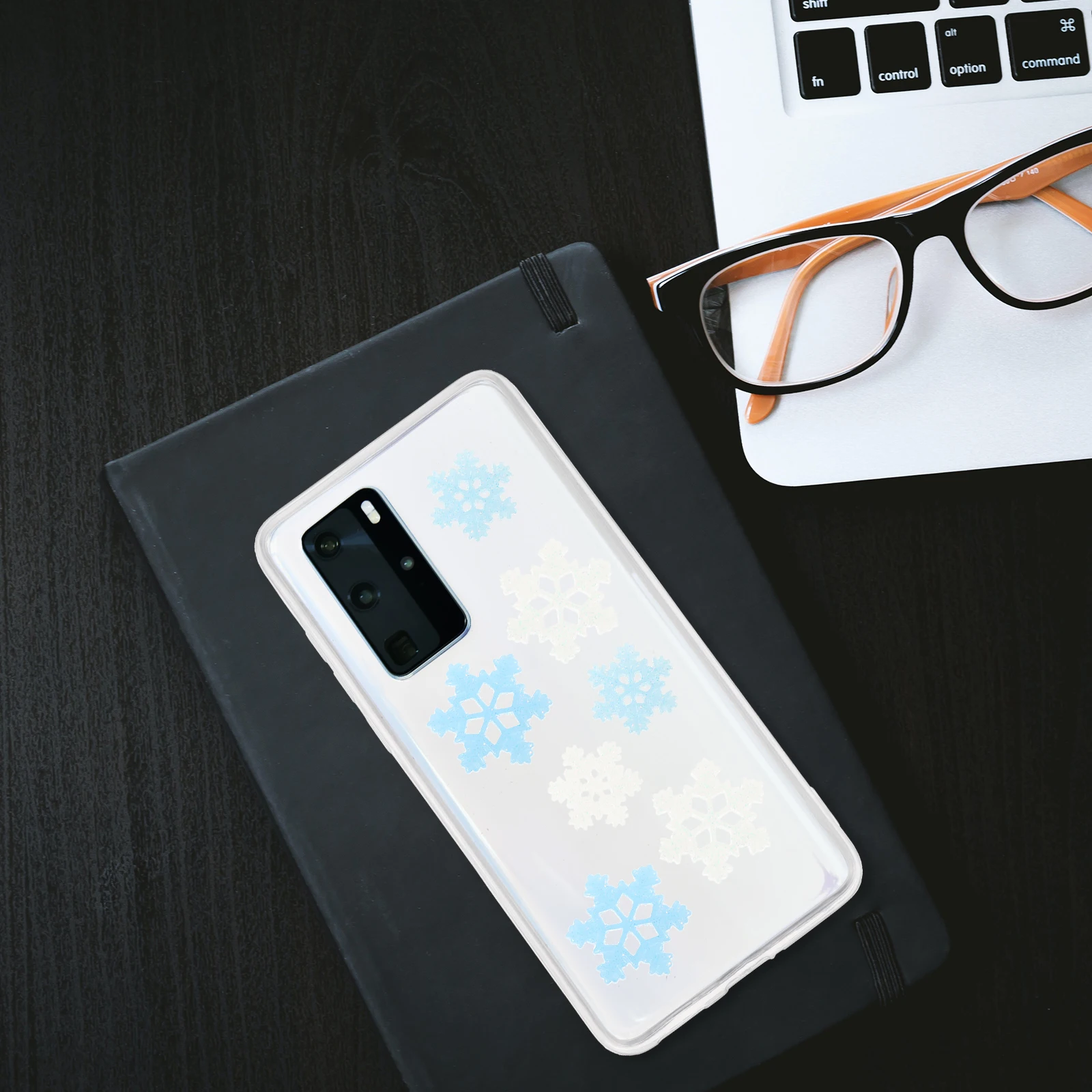 

80pcs Christmas Snowflake Resin Accessories Blue White Large Medium Flatback Charms Craft Supply DIY Phone Case Ornaments