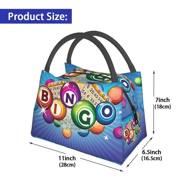 Bingo Paper Game Resuable Lunch Box Women Waterproof Cooler Thermal Food Insulated Lunch Bag Travel Work Pinic Container