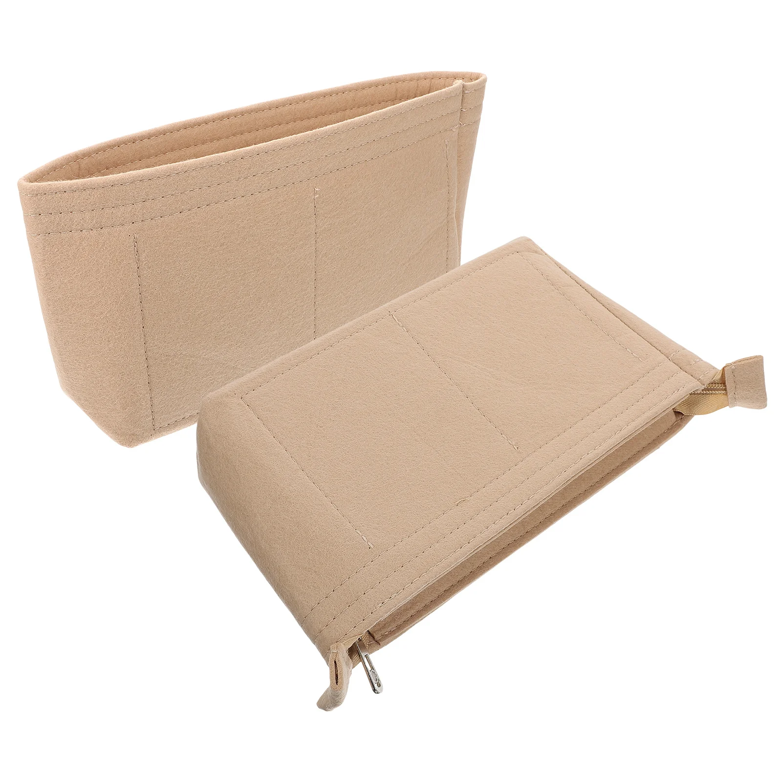 

2Pcs Slim Purse Organizer Insert with Multiple Pockets Felt Bag Organizer for Tote Handbag and Backpack Daily Use Liner