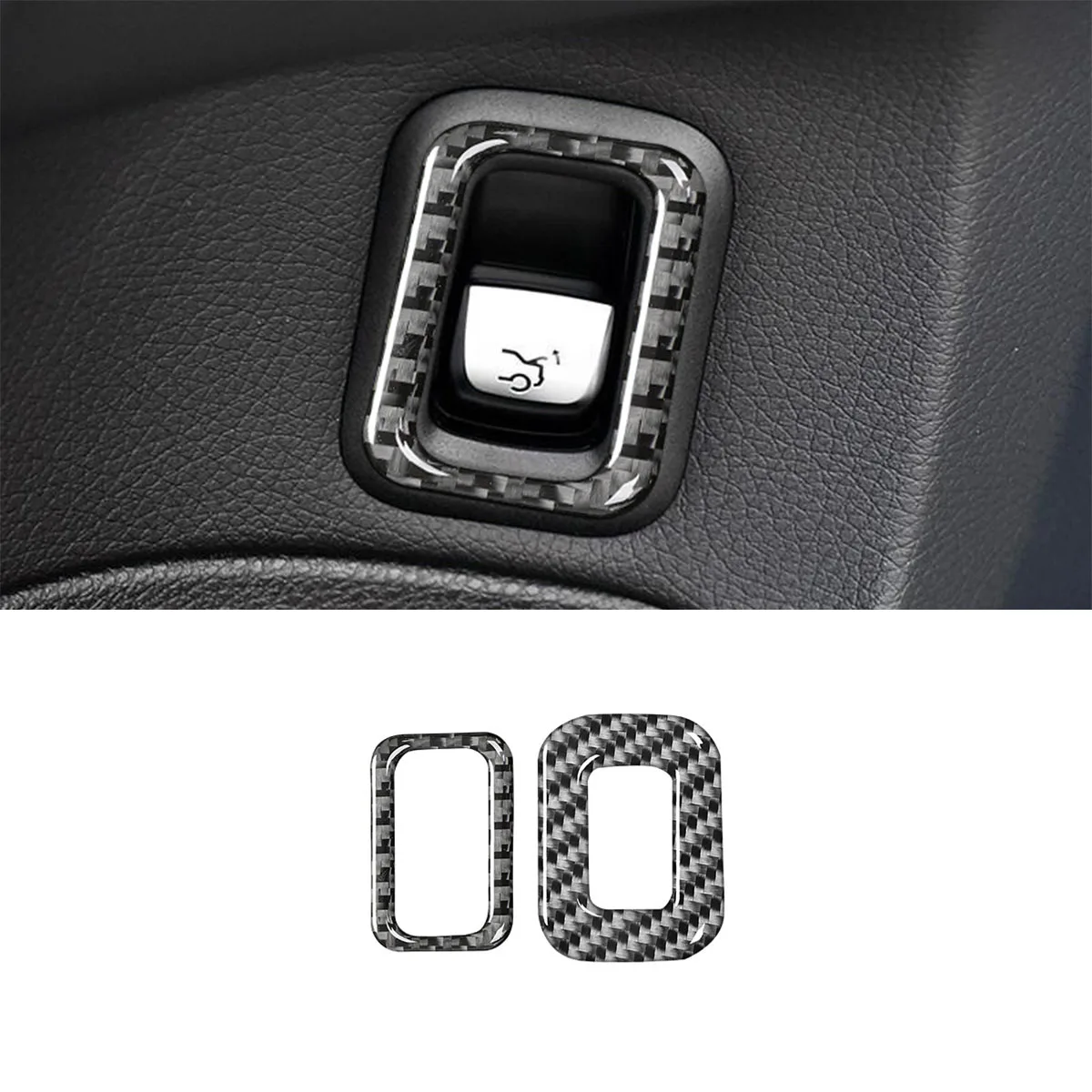 

For Benz C-Class /GLC W205 2016-2021 Interior Modified Carbon Fiber Trunk Button Decoration Frame Sticker Car Accessories Tools