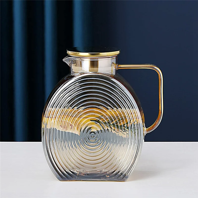 

ABJI-Glass Pitcher With Lids, 2.5L/84Oz Large Capacity For Fridge Door, Includes Handle For Water Jug Lemonade Iced Tea Storage
