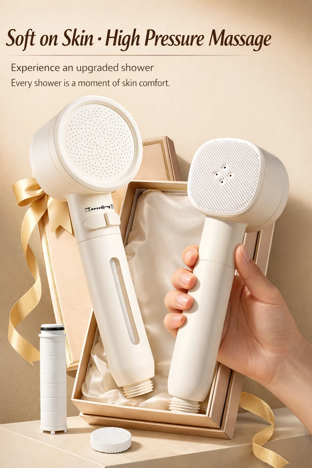 

High Pressure Filter Shower Head Double Sided Macaron Handheld Showerhead Chlorine Removal for Hard Water