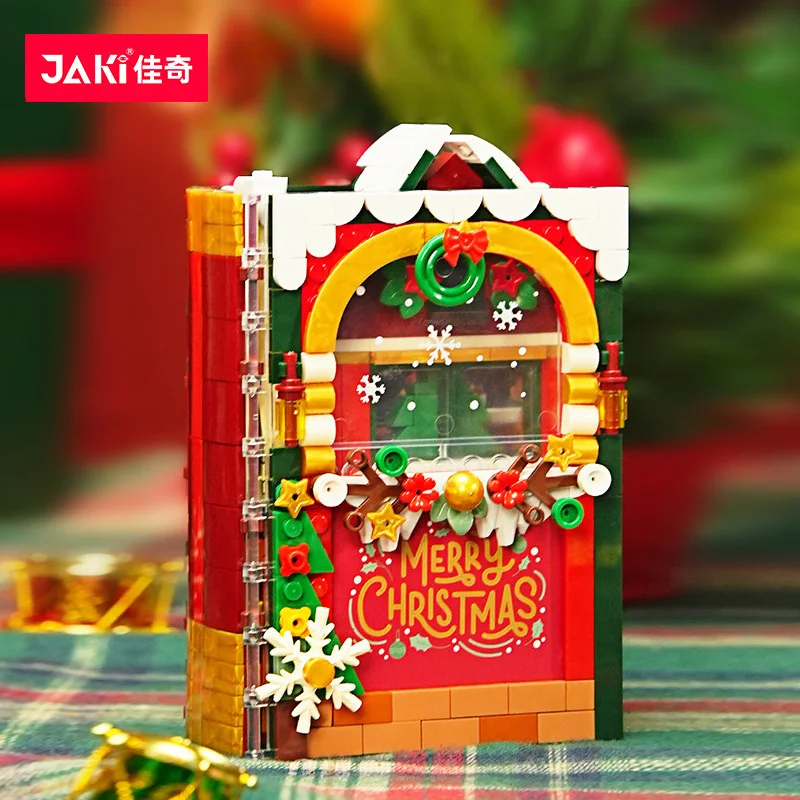 JK5155 Christmas stereo album book Christmas tree creative table decoration for boys and girls Christmas building blocks toys view 5