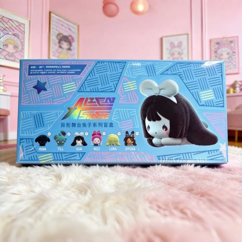 

Слепая коробка с изображением кролика инопланетянина-флокированная кукла Mizi/Sua/Till, 5-8 см, градиентные волосы, декор для рабочего стола, подарки-сюрпризы на день рождения