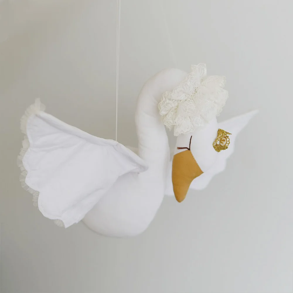 Baby Soothing Pillow Bedroom Nursery Room Decoration Creative Hanging Ornaments Plush Stuffed Doll Wall Hanging Swan