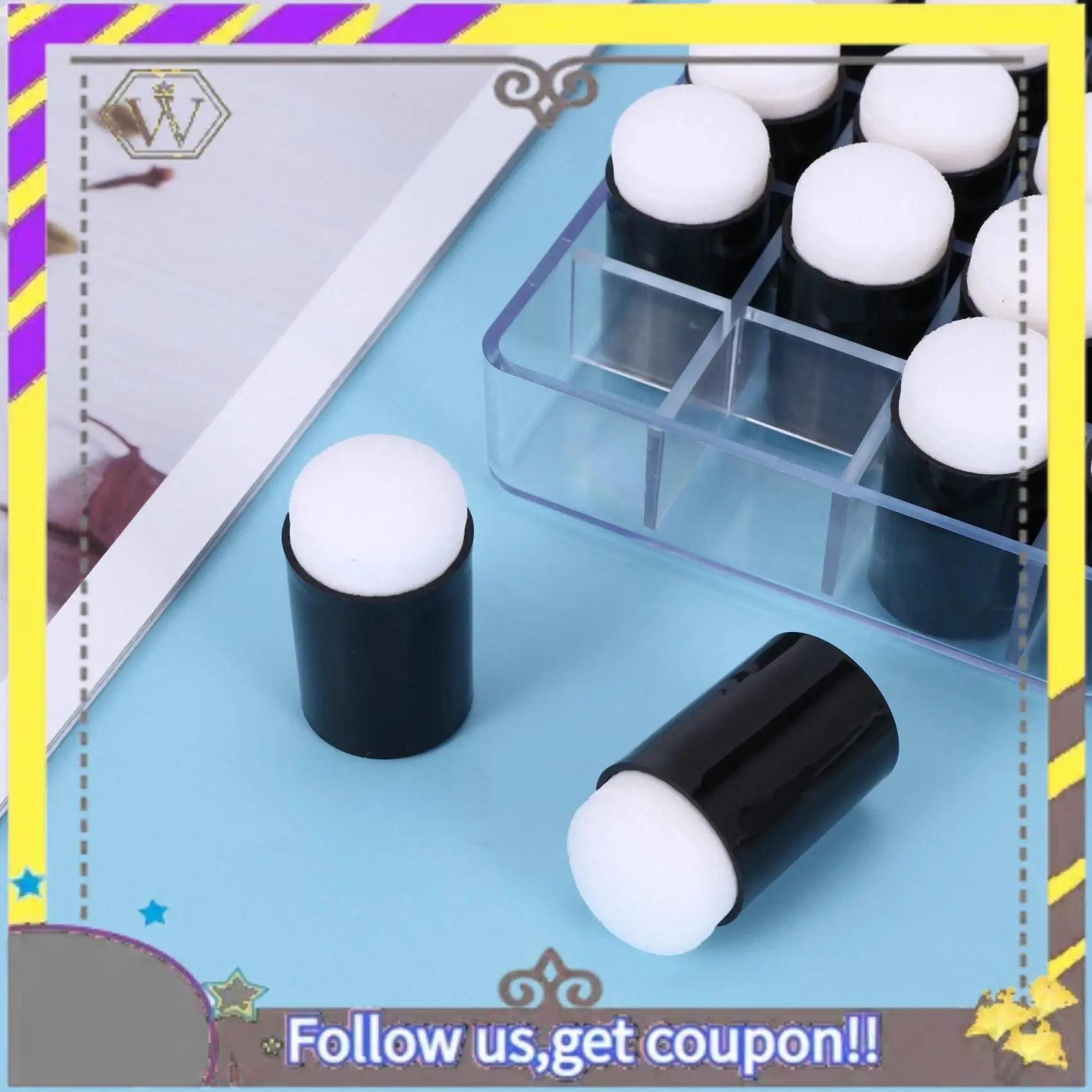 

New 40Pcs Finger Sponge Dauber Painting Ink Pad Stamping Brush Craft Case Art Tools With Box Office School Darwing Diy Craft