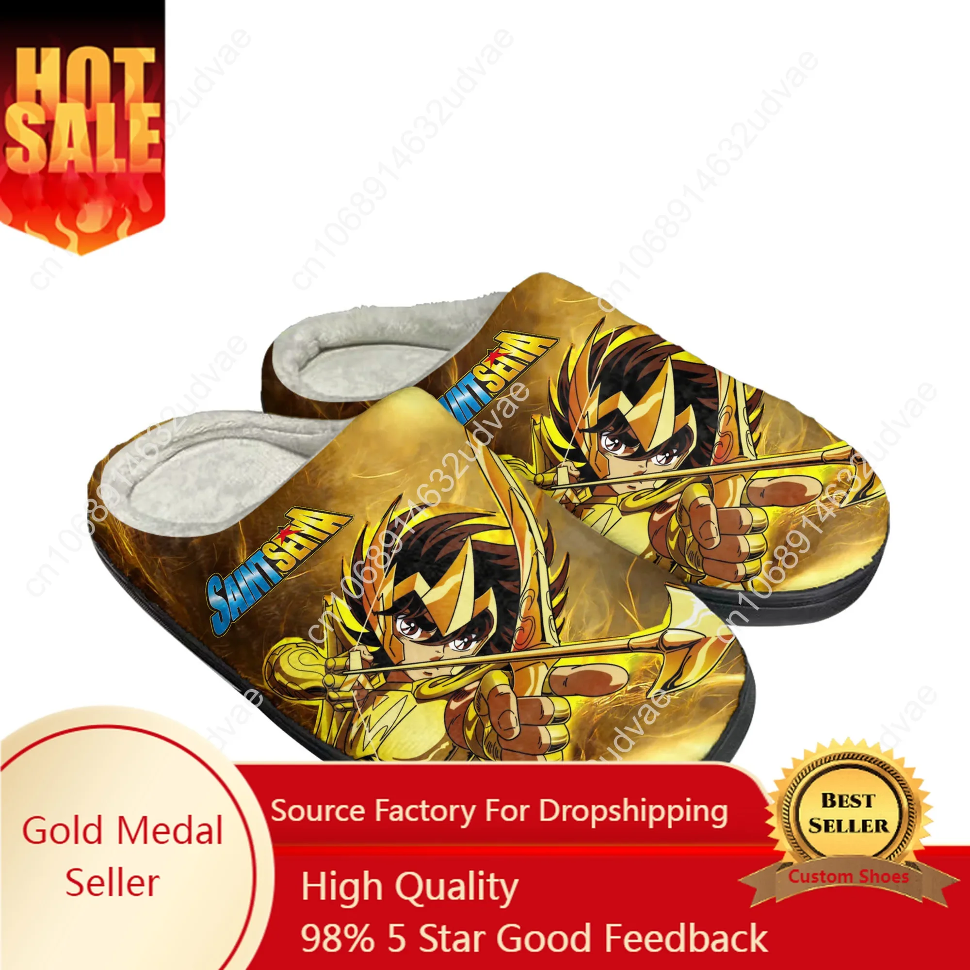 

Saint Seiya Home Cotton Custom Slippers Mens Womens Sandals Camouflage Plush Bedroom Casual Keep Warm Shoes Thermal Slipper