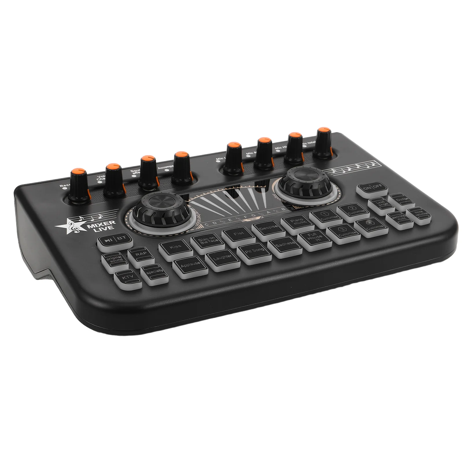 

1 Set Dj Mixer Console: Live Sound Mixing Board 3.5Mm Condenser Mic Input Wireless Streaming Voice Changer For Karaoke Podcast