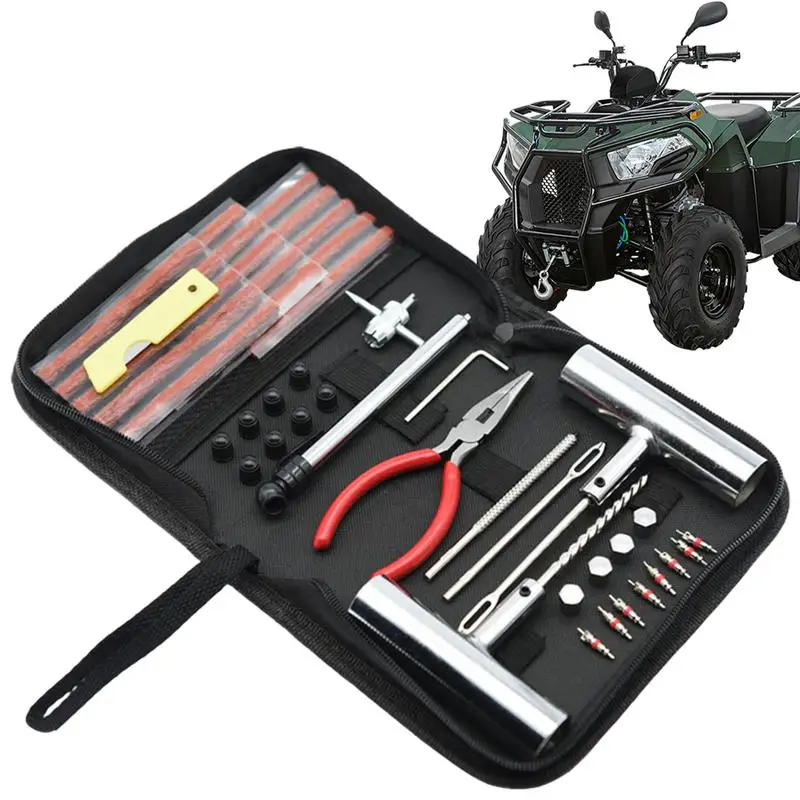 

Car Tire Patch Kit Heavy Duty Tire Repair Tool Kit 46pcs Flat Repair Tools Portable Flat Repair Kit For DIY Car Home Puncture