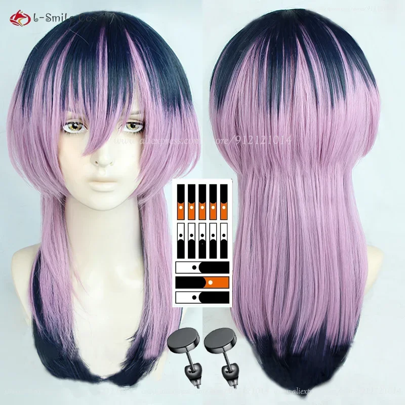 High Quality Anime Rindo Haitani Cosplay Wig Long Black Blue Pink Wig Heat Resistant Synthetic Hair Halloween Haitani Rind Wigs