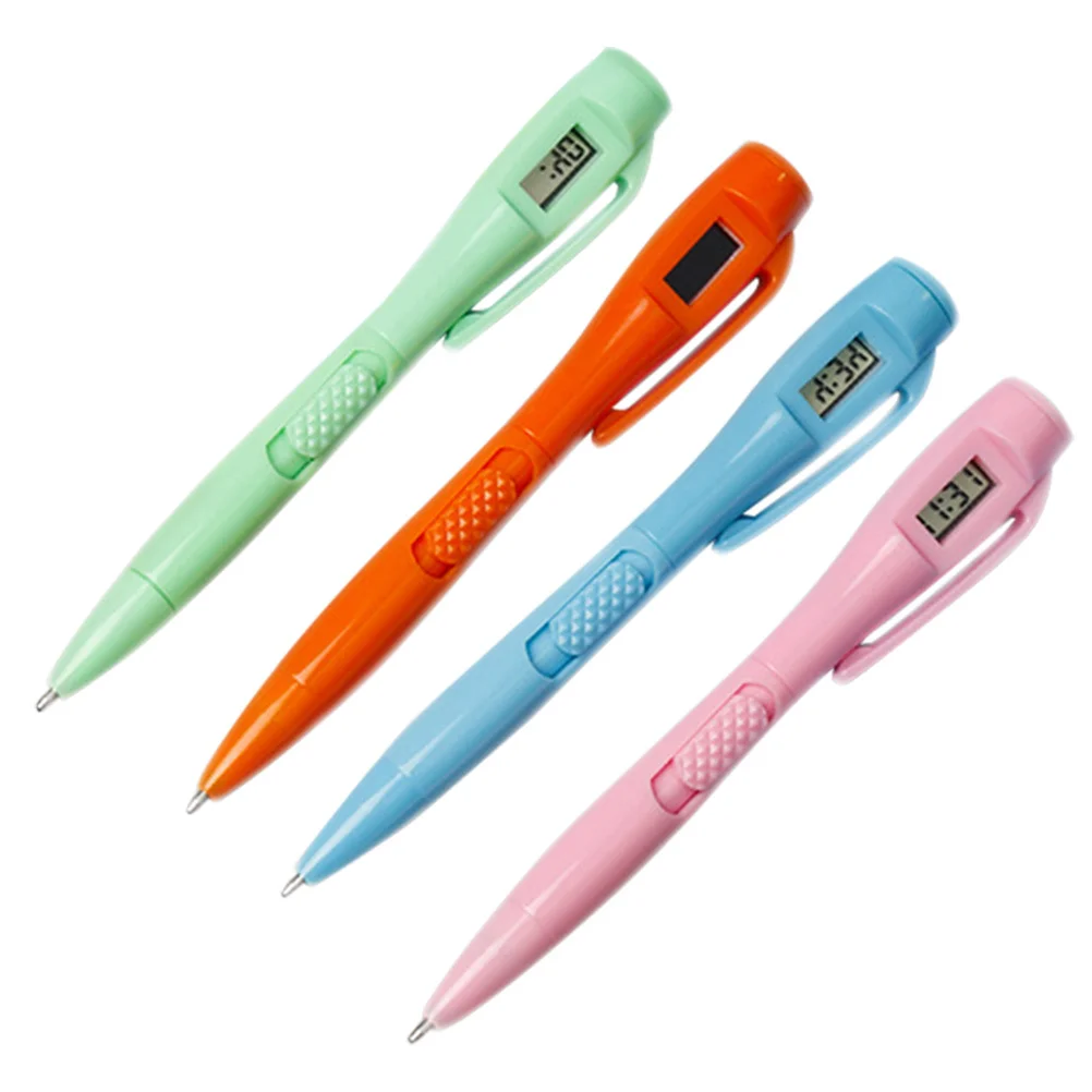 

4pcs Exam Pens Replaceable Gel Ink Smooth Writing Student Pen Multi-Function Clock Work Pen For School Office Home Use