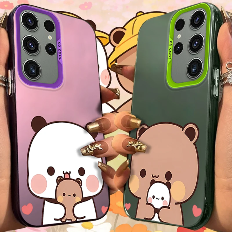 Couple Yier Bubu Frosted Case for Samsung Galaxy S26 S25 S24 S23 Plus S22 Ultra S21 S20 FE A57 A56 A55 A54 A53 Acrylic Cover