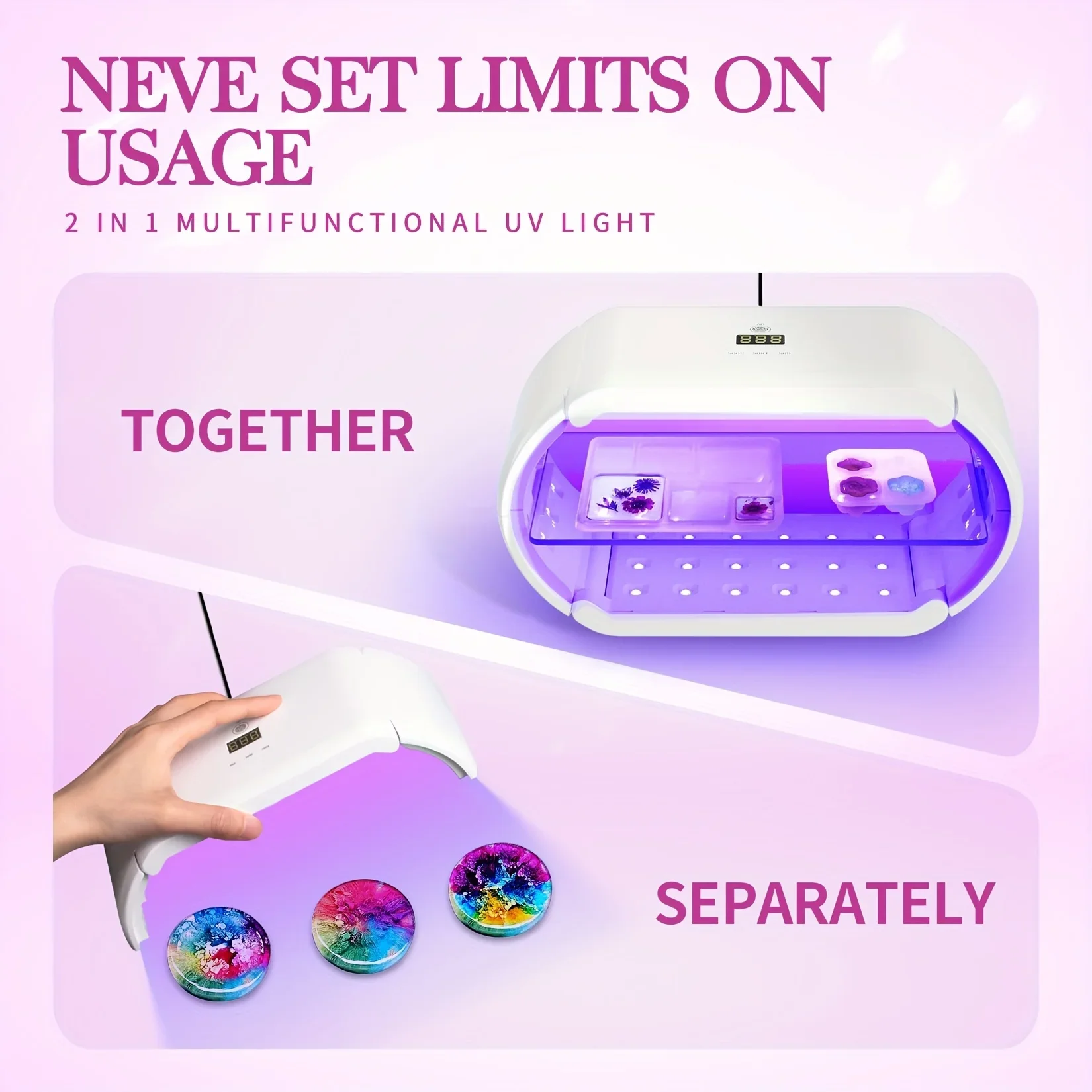 مزدوج الوجهين مصباح الأشعة فوق البنفسجية لعلاج الراتنج الولايات المتحدة التوصيل طوي المحمولة علاج سريع الأشعة فوق البنفسجية الراتنج مصباح لقالب الراتنج DIY بها بنفسك مجوهرات الزخرفية