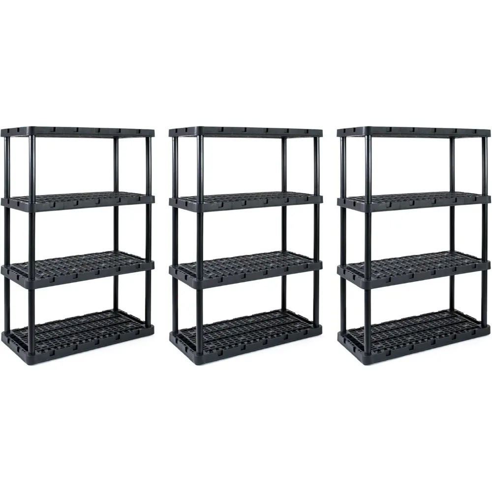 

Living 3 Pack Heavy-Duty Storage Shelves, Knect-A-Shelf 4-Shelf Ventilated Storage Shelving Rack for Home Organization,