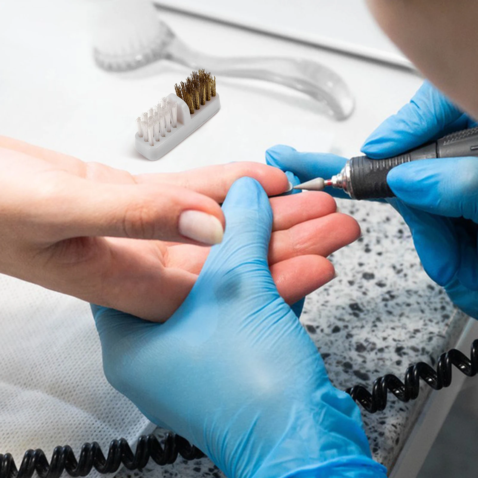 Brosse de nettoyage de foret à ongles, outil robuste en fil de cuivre pour un nettoyage en profondeur des zones confinées, manucure de qualité professionnelle