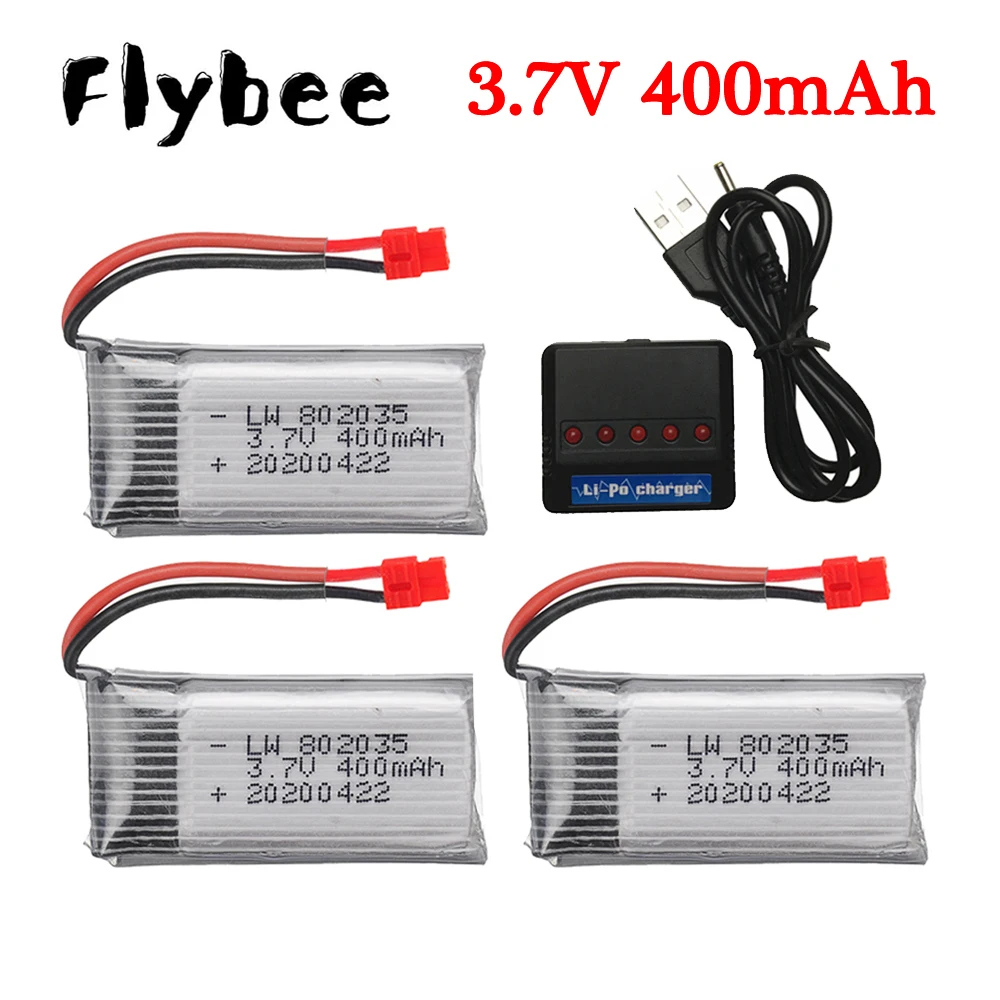 3.7V 400Mah Lipo Pin + Bộ Sạc Dành Cho SYMA X15 X5A-1 X15C X15W RC Drone Trực Thăng Phụ Tùng 3.7V Pin Sạc 802035