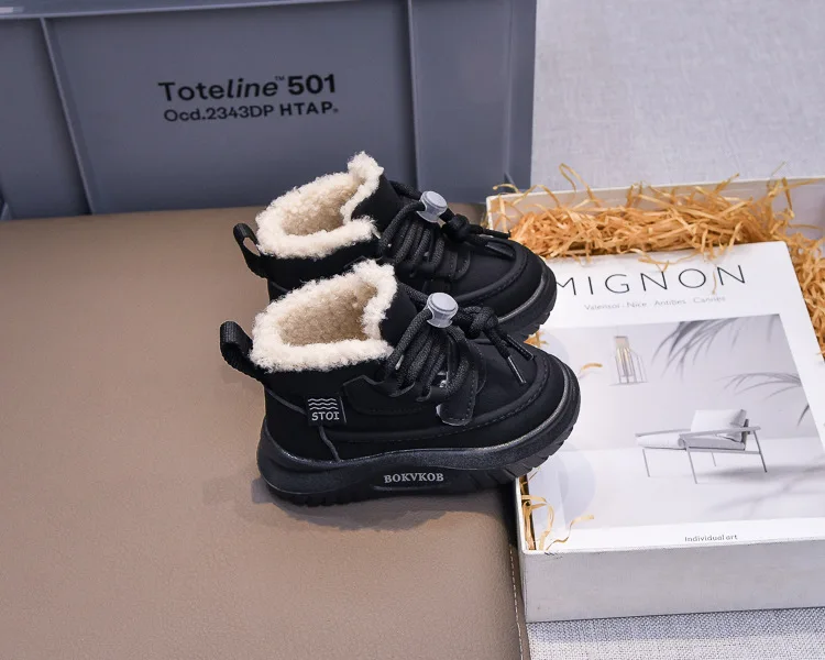 Herbst-Winter-Kinderschuhe Baby Mädchen Jungen Schneestiefel Outdoor Kleinkind Kinder Sneakers Weichsohlige Rutschfeste Plüschstiefel für Säuglinge – Detail 9